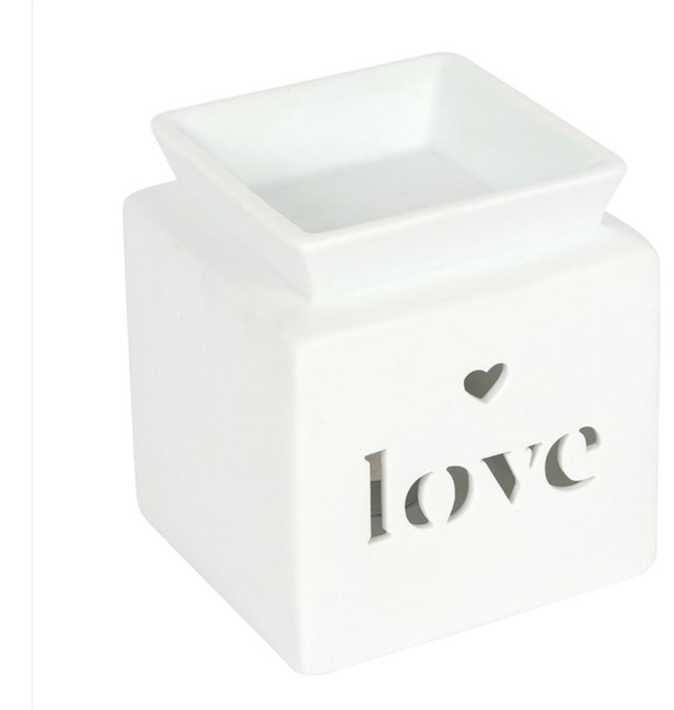 White Cut Out 'Love' Burner