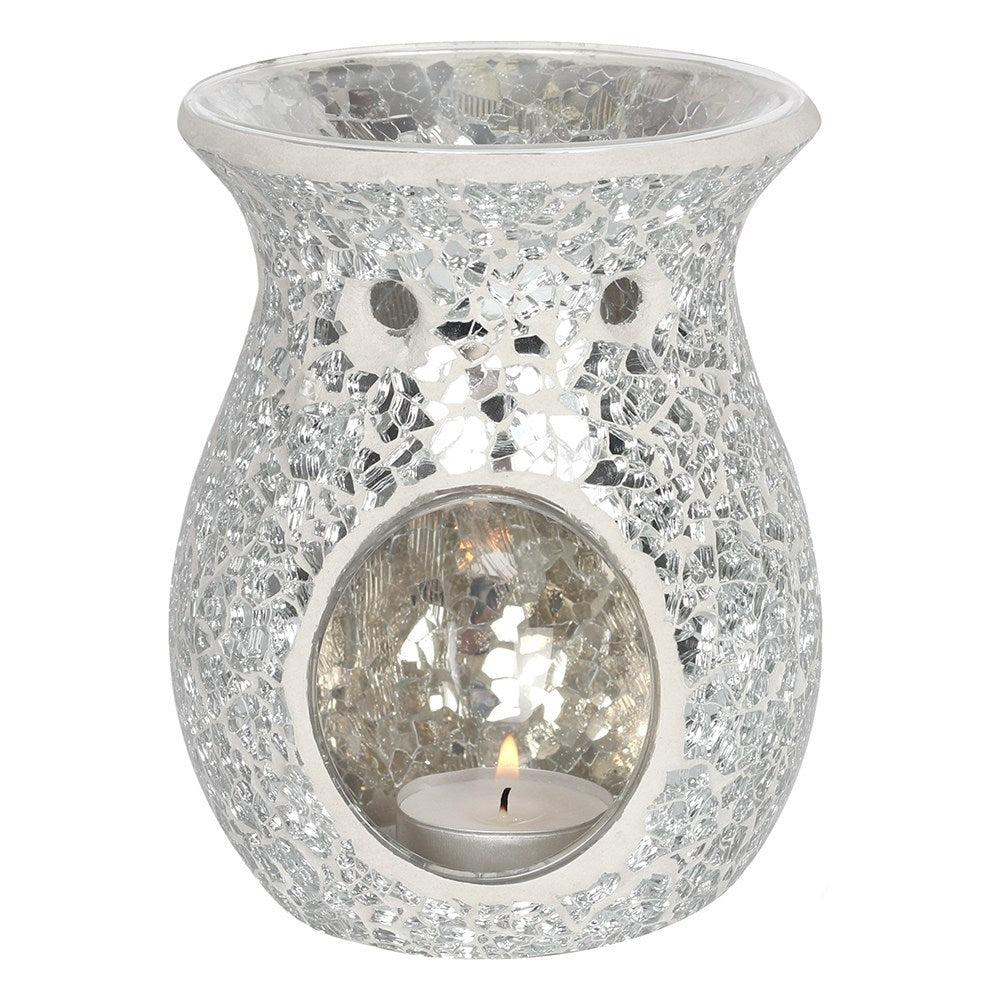 Large Silver Crackle Burner