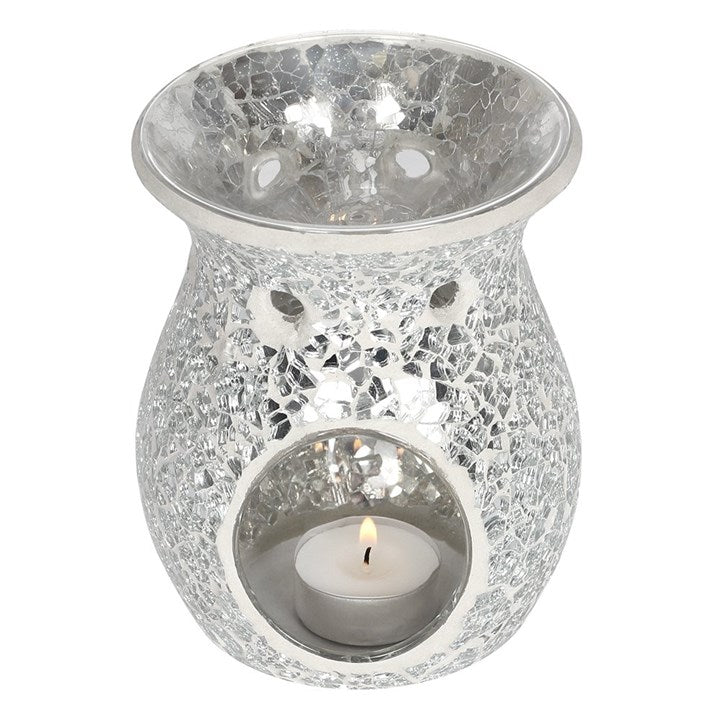 Large Silver Crackle Burner