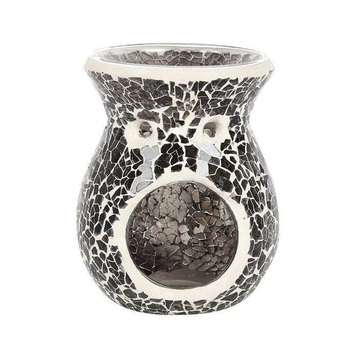 Large Gunmetal Grey Crackle Wax Burner