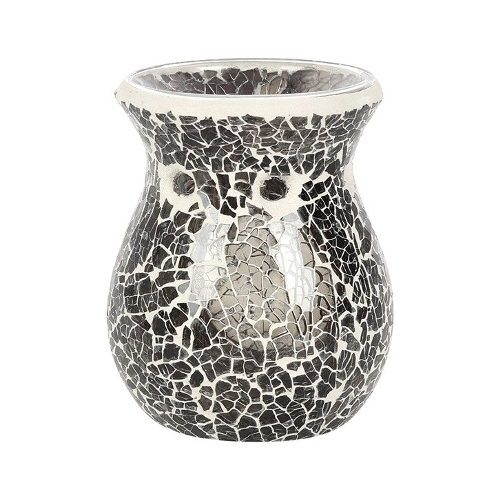 Large Gunmetal Grey Crackle Wax Burner